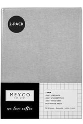 Meyco - Fitted Jersey Sheet 2Pack 70x140 - Light Grey - Mari Kali Stores Cyprus